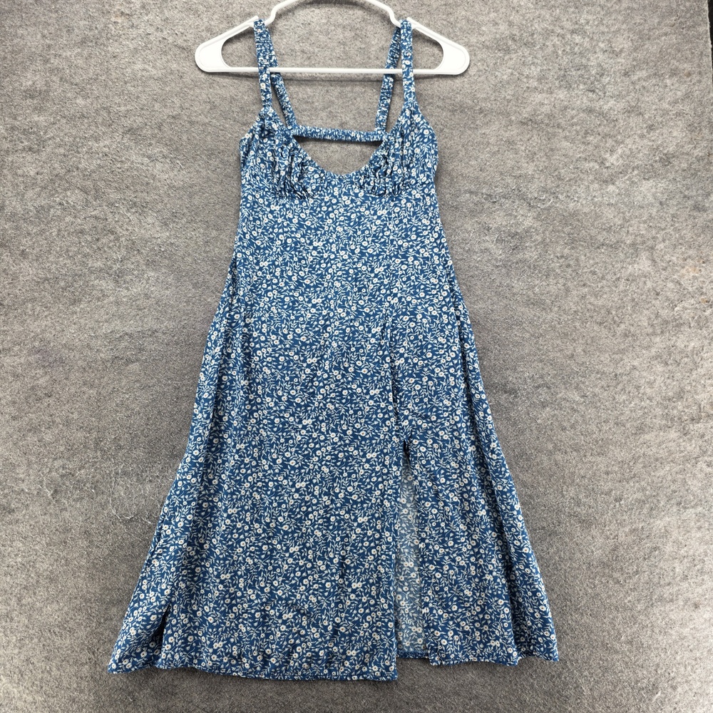 Princess Polly Dress Womens 2 Blue Floral Sundress Fit & Flare Strappy Cut Out